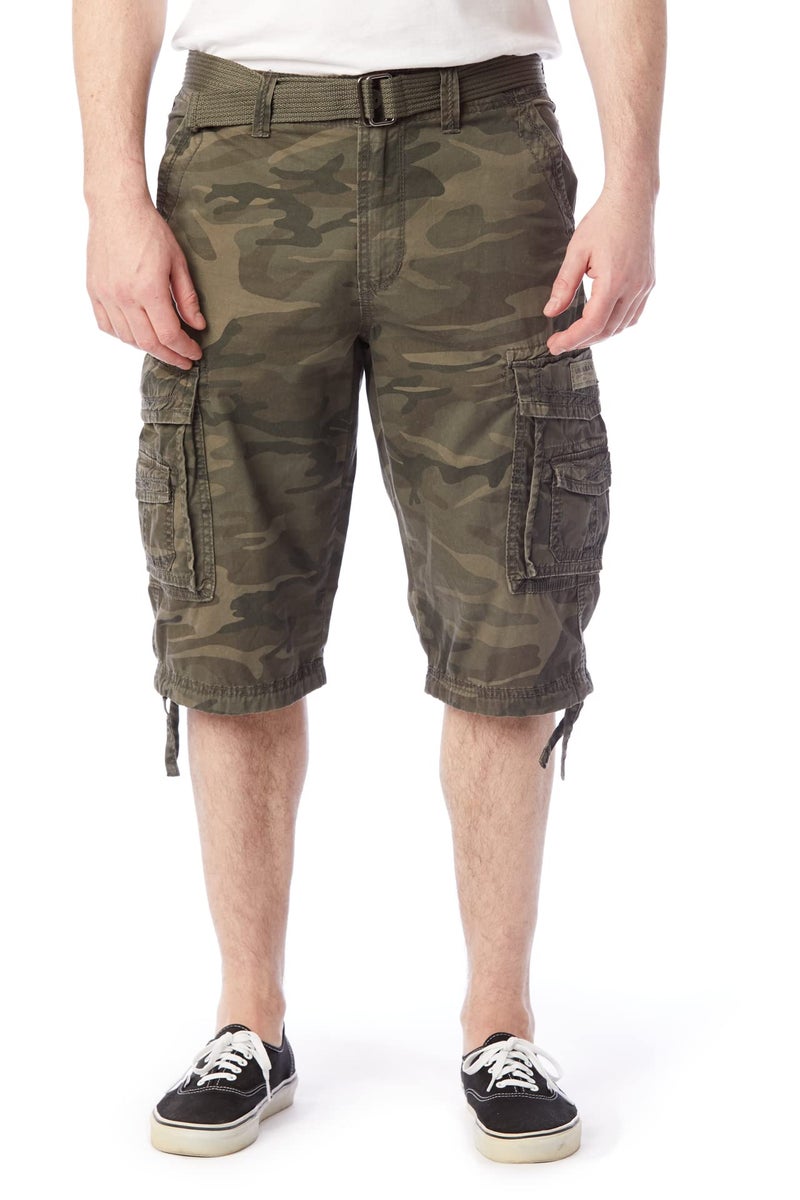 Unionbay Men's Cordova Belted Messenger Cargo Short - Reg and Big and Tall Sizes, surplus camo, 38 - Image 1